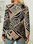 Geometric Crew Neck Regular Long Sleeve Shirt