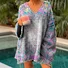 Casual Floral V Neck Loose Sweatshirt