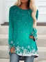 Casual Christmas Crew Neck Loose T-Shirt
