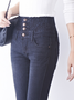 Plain Casual Regular Fit Jeans