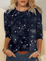 Christmas Casual Starry Sky Regular Long Sleeve Shirt