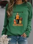 Figure Casual Crew Neck Loose Sweatshirt