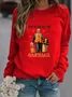 Figure Casual Crew Neck Loose Sweatshirt