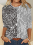 Multicolor Block Crew Neck Casual T-Shirt