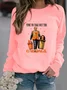 Figure Casual Crew Neck Loose Sweatshirt