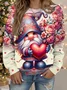 Floral Print Long Sleeve Crew Neck Sweatshirt