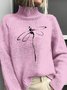 Dragonfly Loose Mock Neck Ethnic Sweatshirt