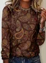 Loose Jersey Casual Ethnic T-Shirt
