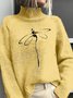 Dragonfly Loose Mock Neck Ethnic Sweatshirt