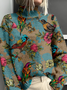 3D Printing Vintage Loose Mock Neck Sweatshirt