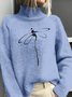 Dragonfly Loose Mock Neck Ethnic Sweatshirt