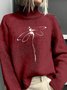 Dragonfly Loose Mock Neck Ethnic Sweatshirt