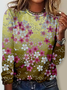 Jersey Floral Loose Casual T-Shirt