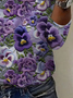 Floral Print Long Sleeve Crew Neck T-shirt