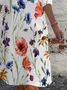 Floral Print Casual Round Neck Long Sleeve Dress