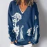 Ethnic Loose V Neck Sweatshirt
