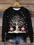 Lovely Santa Under The Christmas Tree Christmas Casual Sweatshirt