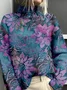 3D Printing Loose Casual Mock Neck Sweatshirt