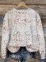 Ethnic Casual Loose Crew Neck Sweatshirt