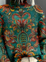 Casual Loose 3D Printing Mock Neck Sweatshirt