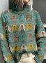 3D Printing Casual Mock Neck Loose Sweatshirt