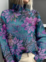 3D Printing Loose Casual Mock Neck Sweatshirt