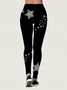 Causal Paw Splash Ink Print Skinny Leggings