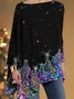 Jersey Casual Ethnic Crew Neck Blouse