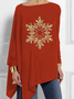 Crew Neck Loose Jersey Casual Blouse