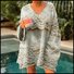 Vintage V Neck Loose 3D Printing Sweater