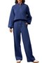 Half Turtleneck Plain Casual Two-Piece Set