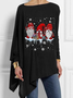 Crew Neck Loose Jersey Casual Blouse
