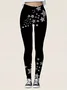 Causal Paw Splash Ink Print Skinny Leggings