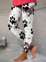 Causal Paw Splash Ink Print Skinny Leggings