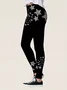 Causal Paw Splash Ink Print Skinny Leggings