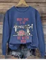 Animal Crew Neck Loose Casual Sweatshirt