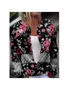 Loose Casual 3D Printing Crew Neck Cardigan