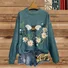 Animal Crew Neck Loose Casual Sweatshirt