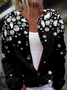 Loose Crew Neck 3D Printing Casual Cardigan