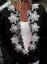 Loose Crew Neck 3D Printing Casual Cardigan