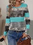 Crew Neck Jersey Casual Striped T-Shirt