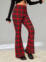 Plaid Regular Fit Sexy Pants