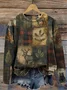 Crew Neck Casual Loose Plaid Sweatshirt