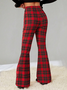 Plaid Regular Fit Sexy Pants