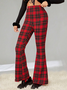 Plaid Regular Fit Sexy Pants