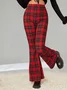Plaid Regular Fit Sexy Pants