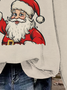 Santa Claus Crew Neck Loose Casual Sweatshirt