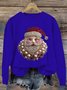 Loose Casual Crew Neck Santa Claus Sweatshirt