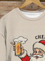 Santa Claus Crew Neck Loose Casual Sweatshirt
