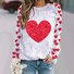 Heart/Cordate Casual Crew Neck Sweatshirt